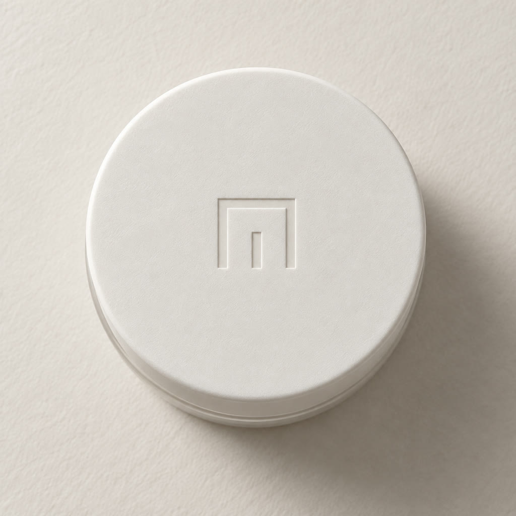 cream jar cap with debossed mark