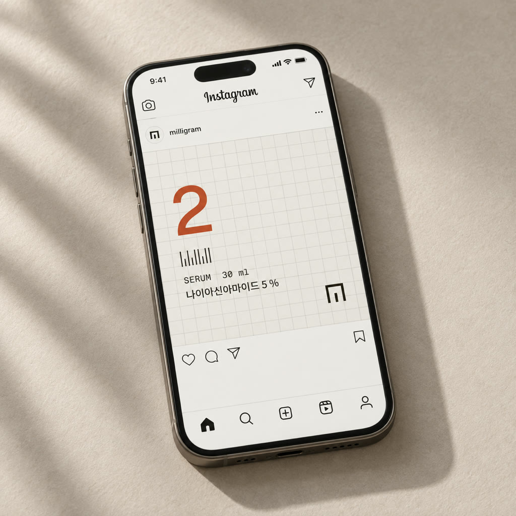 an Instagram tile carrying the red number 2 and the gauge